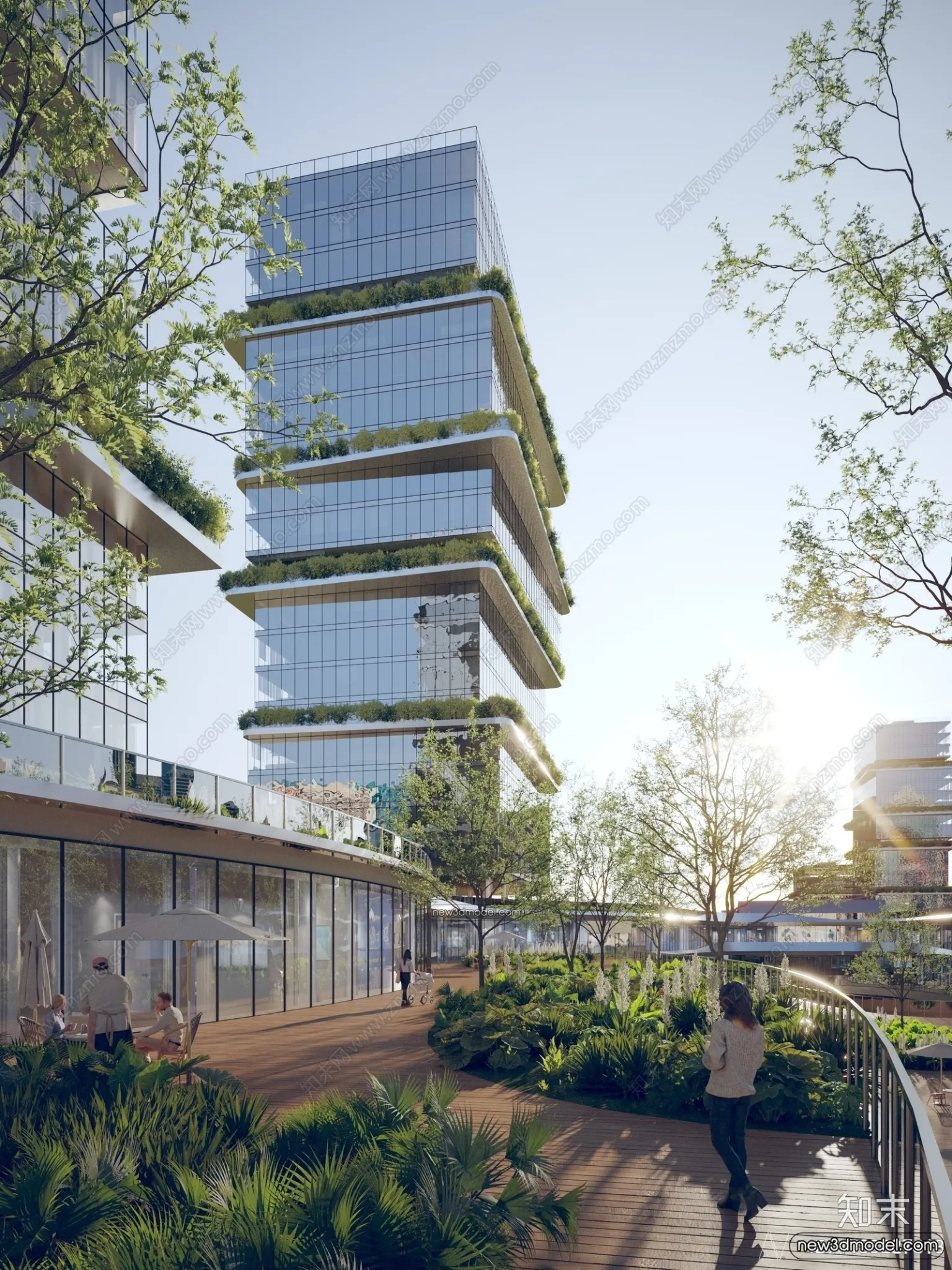 3D Models of Commercial Building – Exterior 3D Scenes – 014 – VRAY