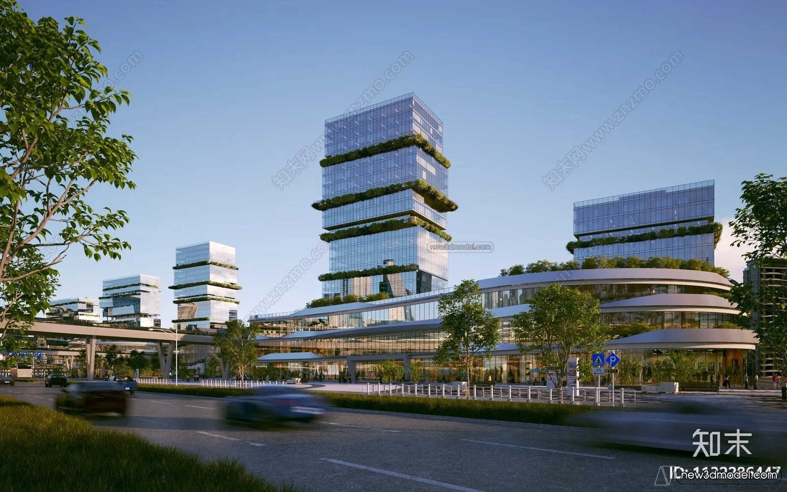 3D Models of Commercial Building – Exterior 3D Scenes – 016 – VRAY