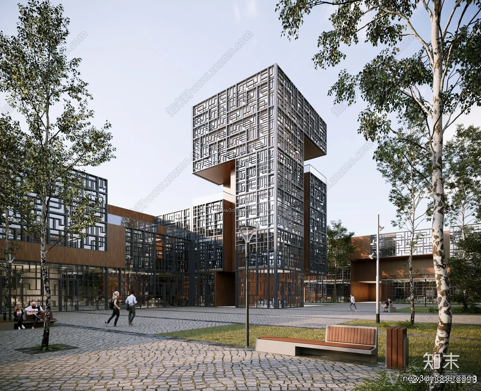 3D Models of Commercial Building – Exterior 3D Scenes – 017 – VRAY