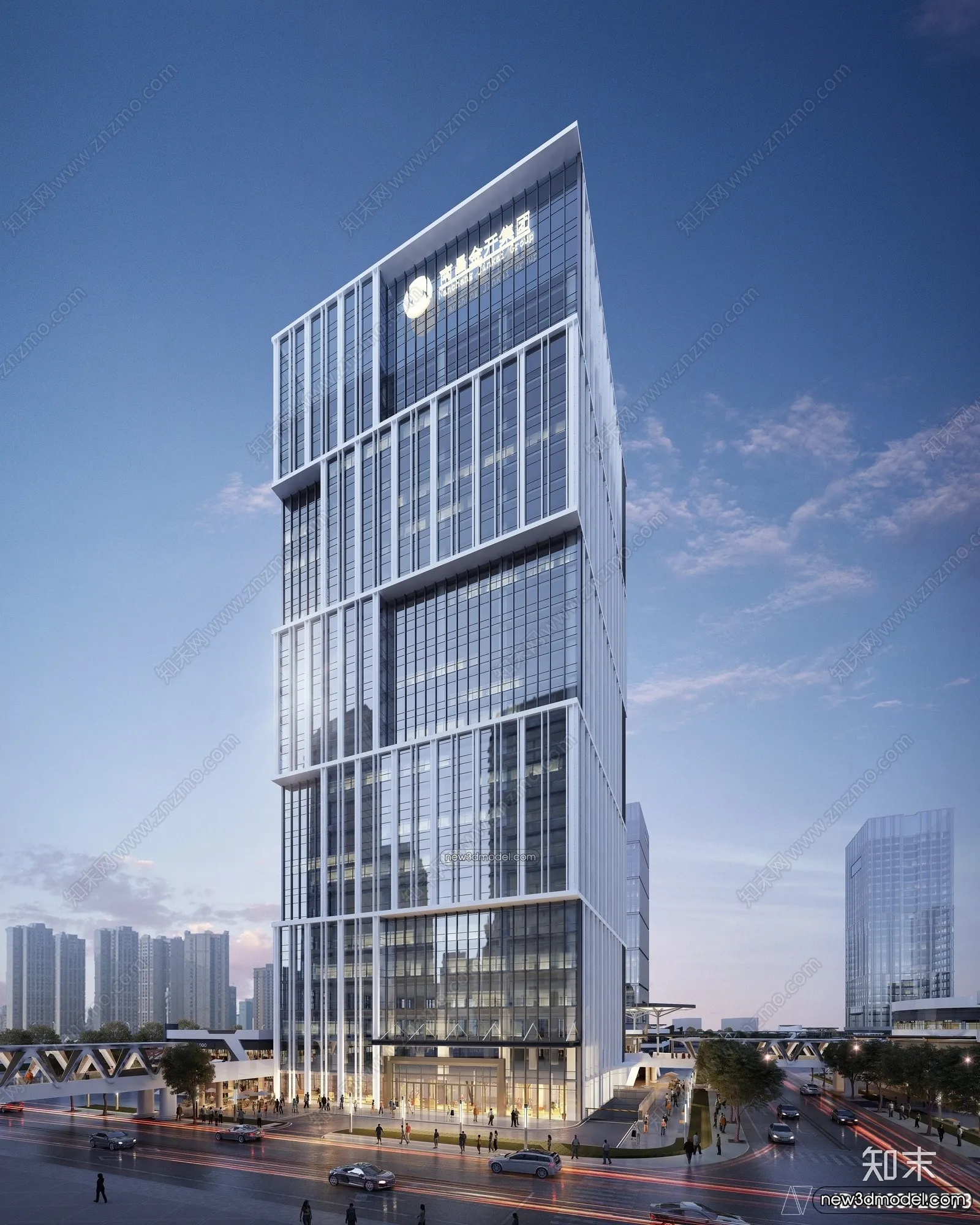 3D Models of Commercial Building – Exterior 3D Scenes – 018 – VRAY