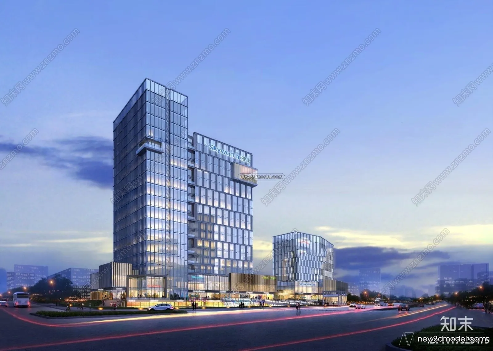 3D Models of Commercial Building – Exterior 3D Scenes – 020 – VRAY