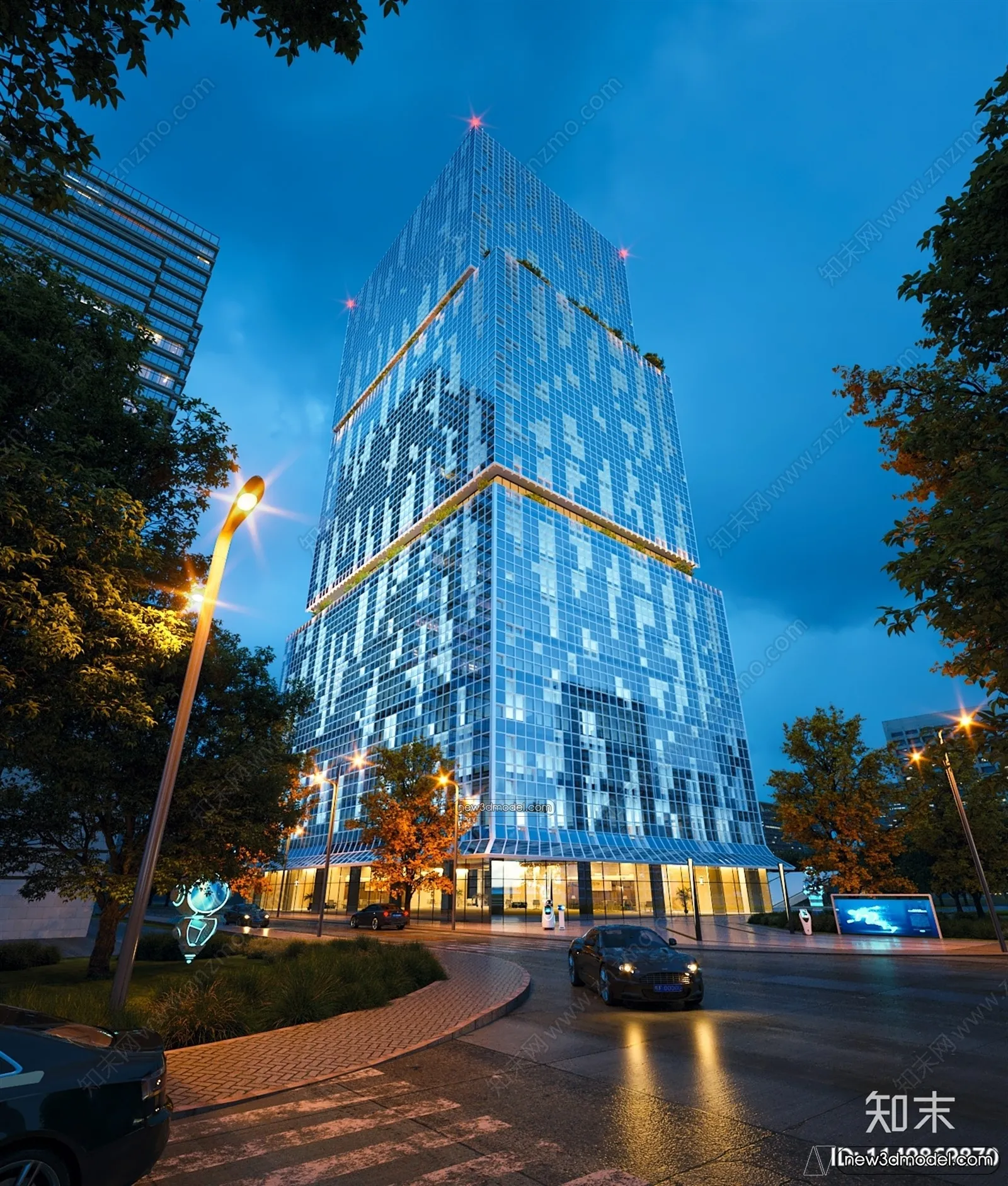 3D Models of Commercial Building – Exterior 3D Scenes – 021 – VRAY