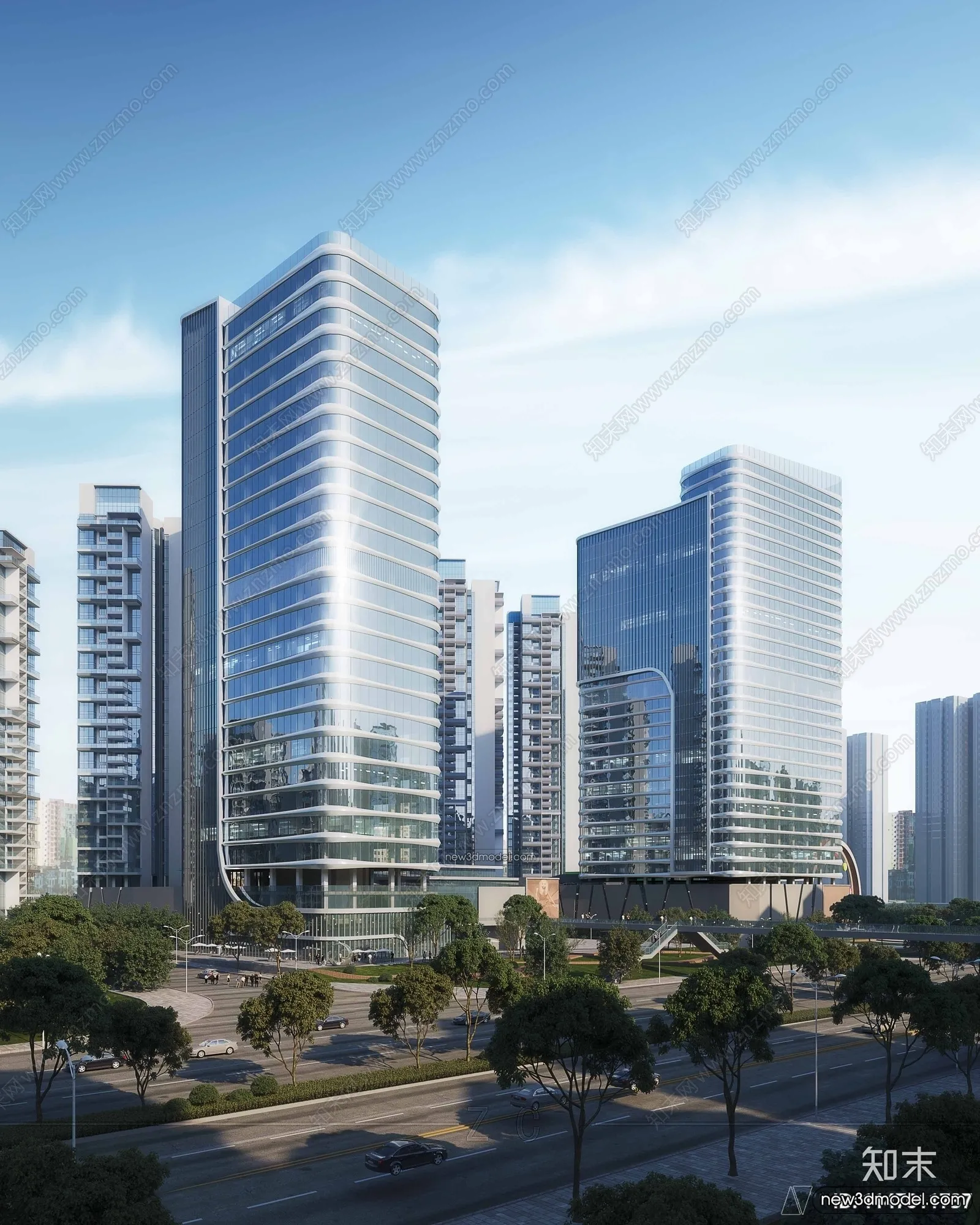 3D Models of Commercial Building – Exterior 3D Scenes – 022 – VRAY