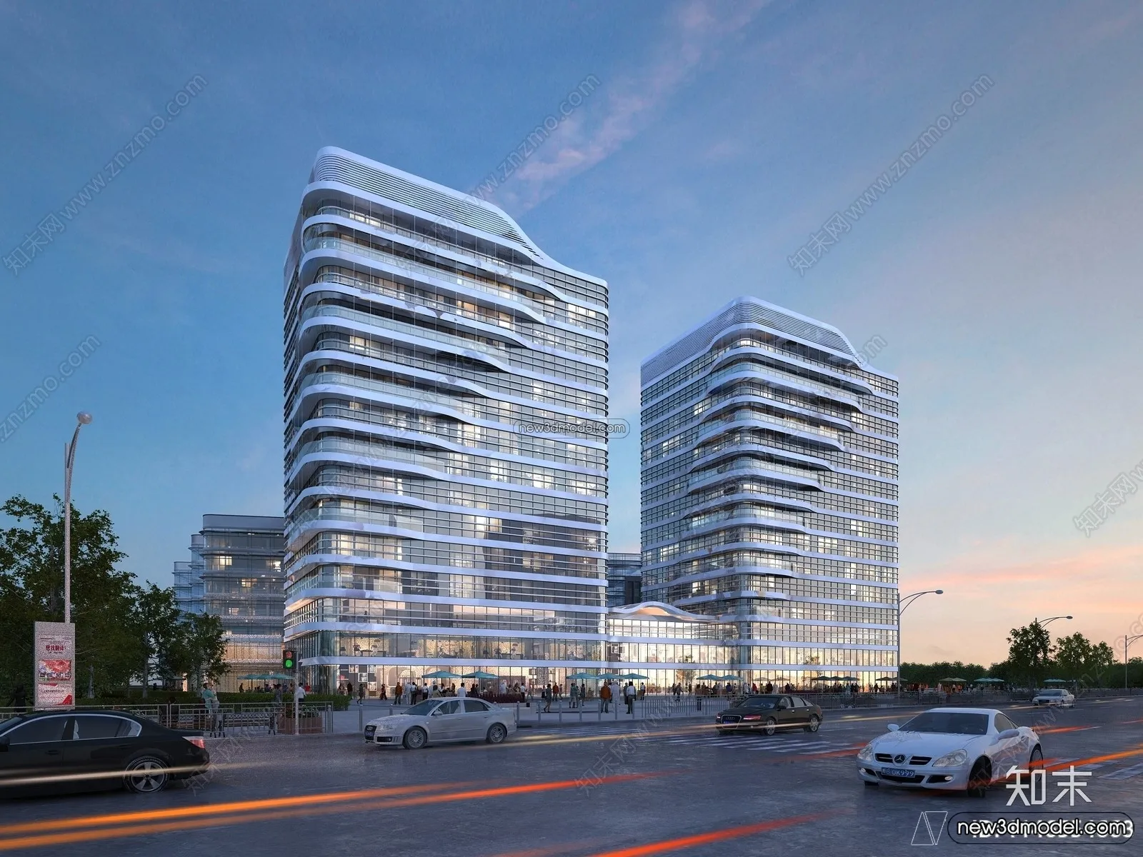 3D Models of Commercial Building – Exterior 3D Scenes – 025 – VRAY