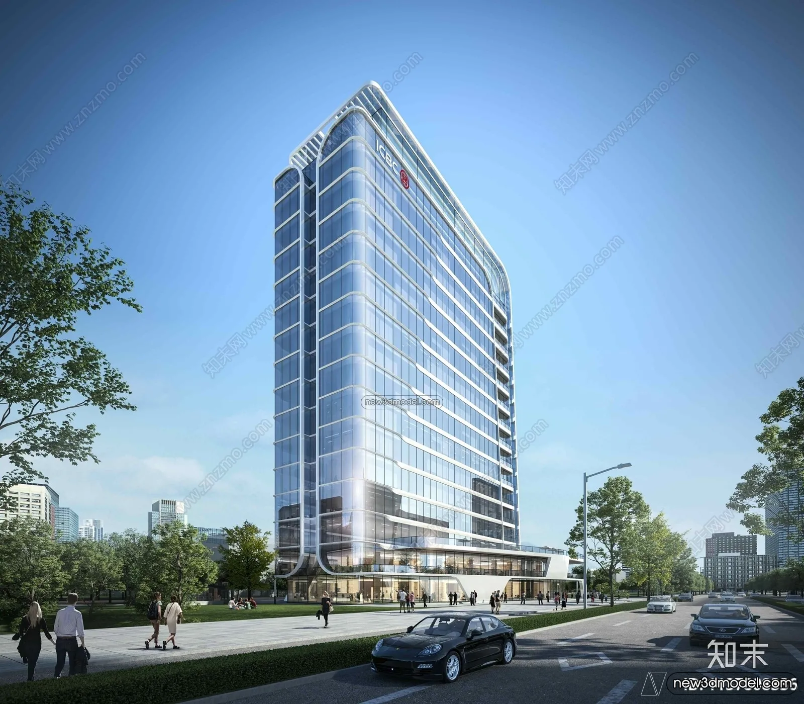 3D Models of Commercial Building – Exterior 3D Scenes – 028 – VRAY