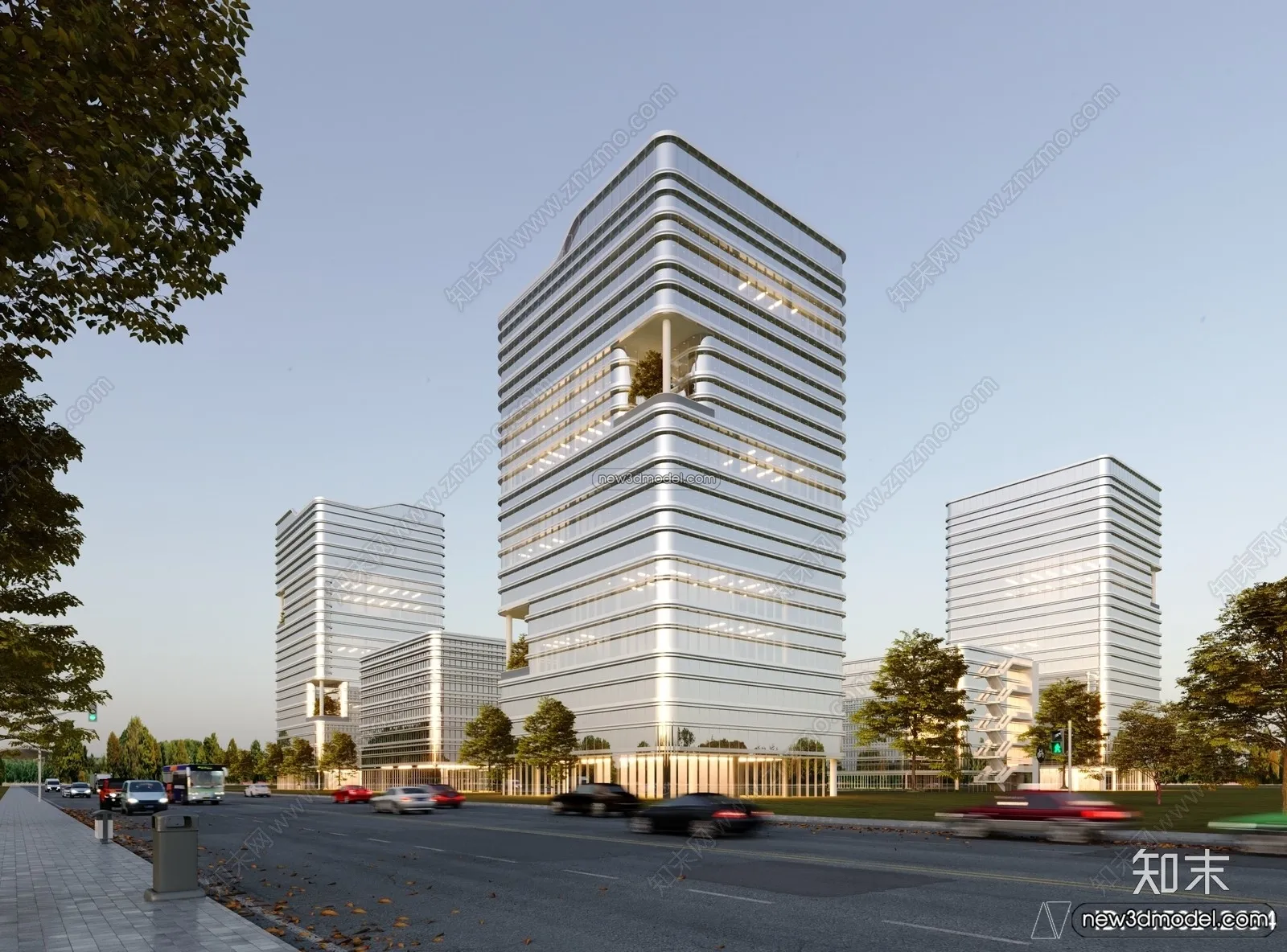 3D Models of Commercial Building – Exterior 3D Scenes – 029 – VRAY