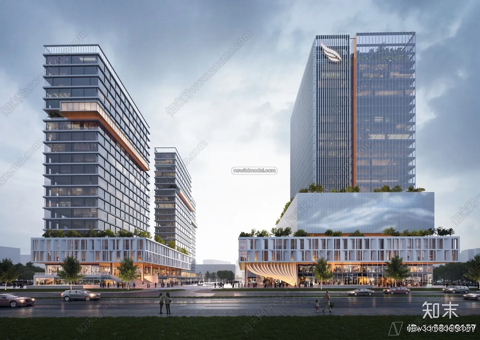 3D Models of Commercial Building – Exterior 3D Scenes – 030 – VRAY