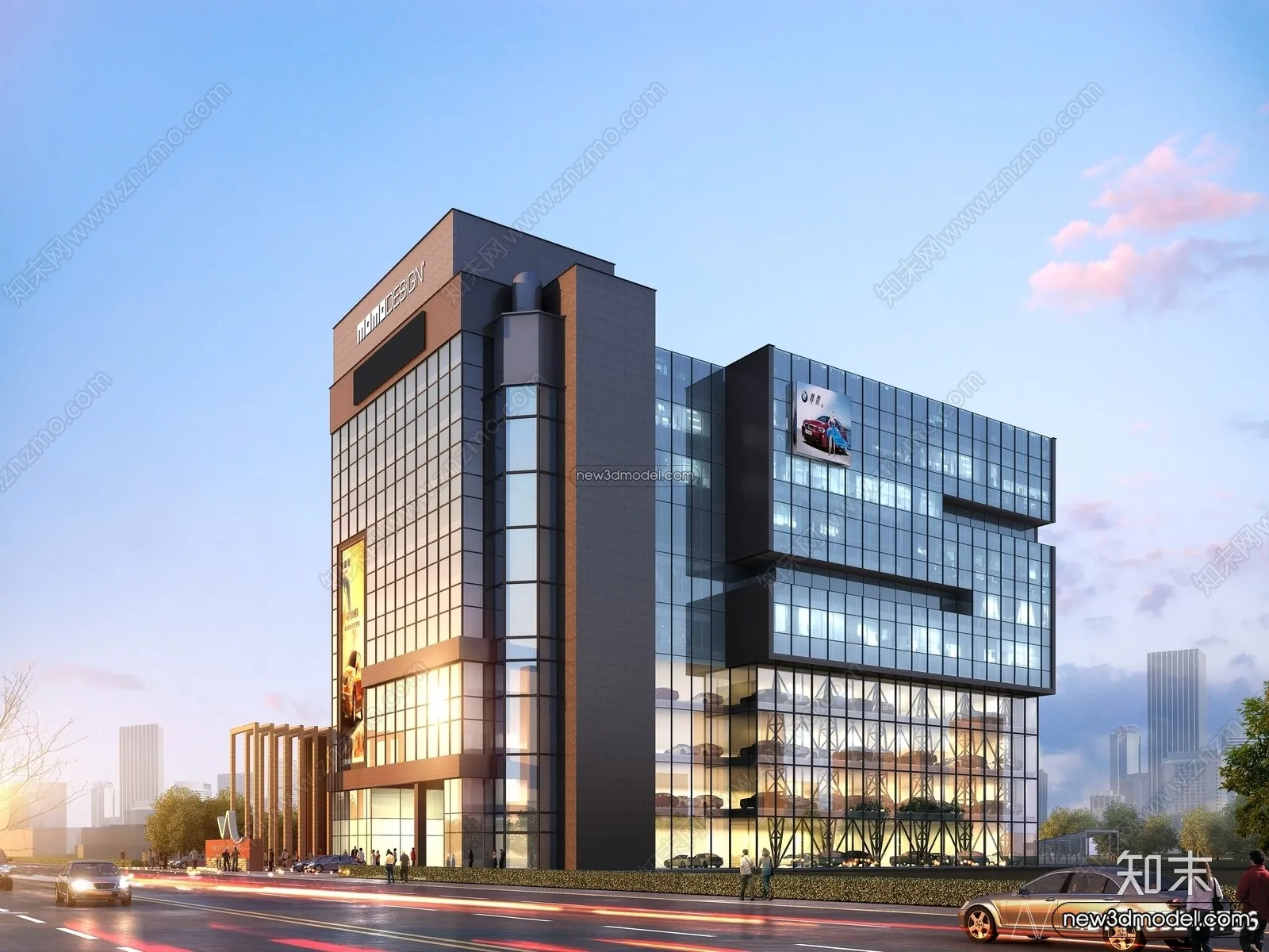 3D Models of Commercial Building – Exterior 3D Scenes – 032 – VRAY