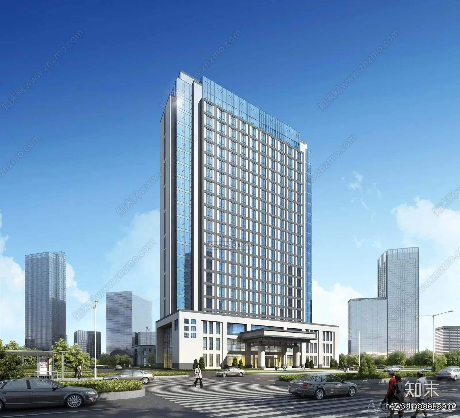 3D Models of Commercial Building – Exterior 3D Scenes – 036 – VRAY