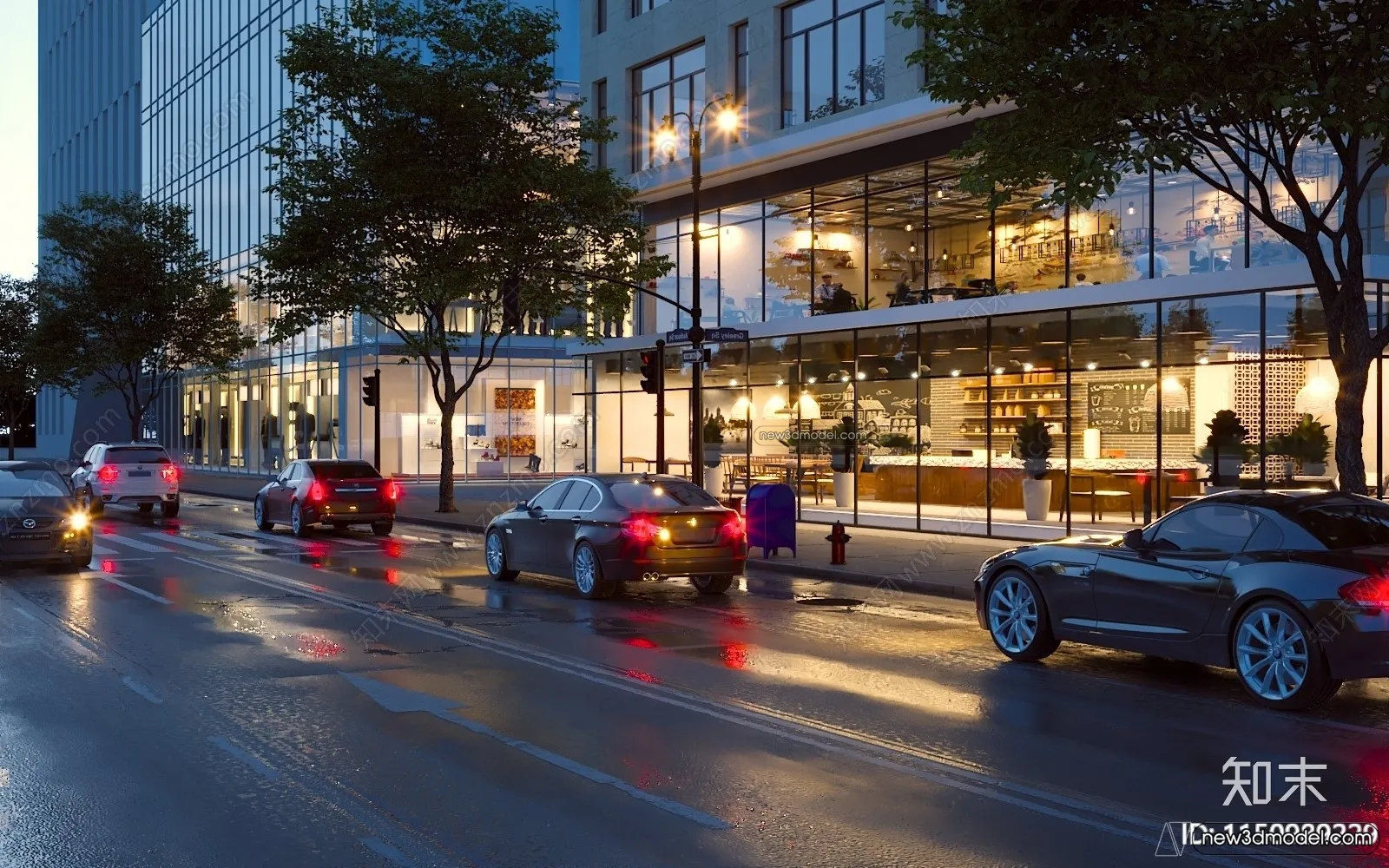 3D Models of Commercial Building – Exterior 3D Scenes – 039 – VRAY