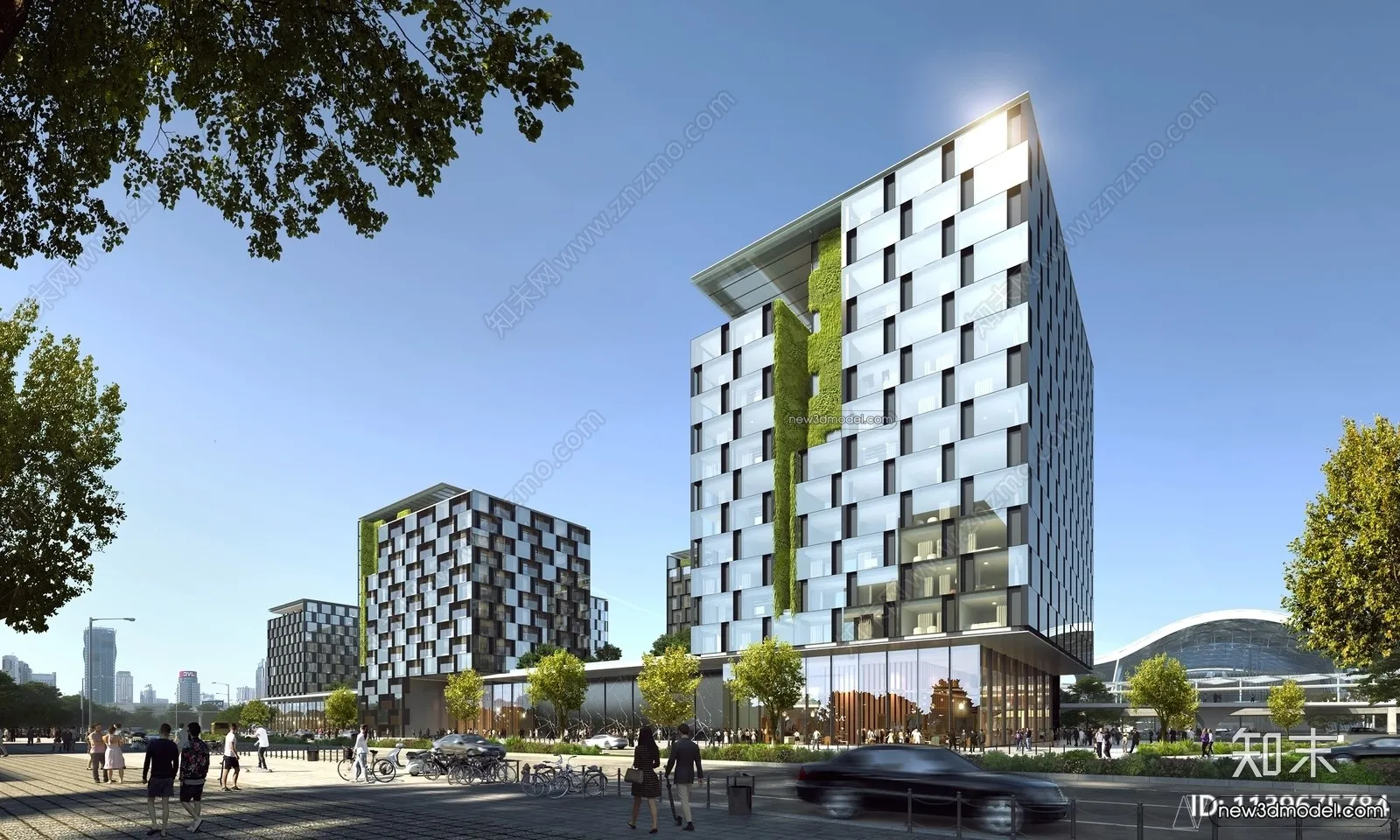 3D Models of Commercial Building – Exterior 3D Scenes – 042 – VRAY