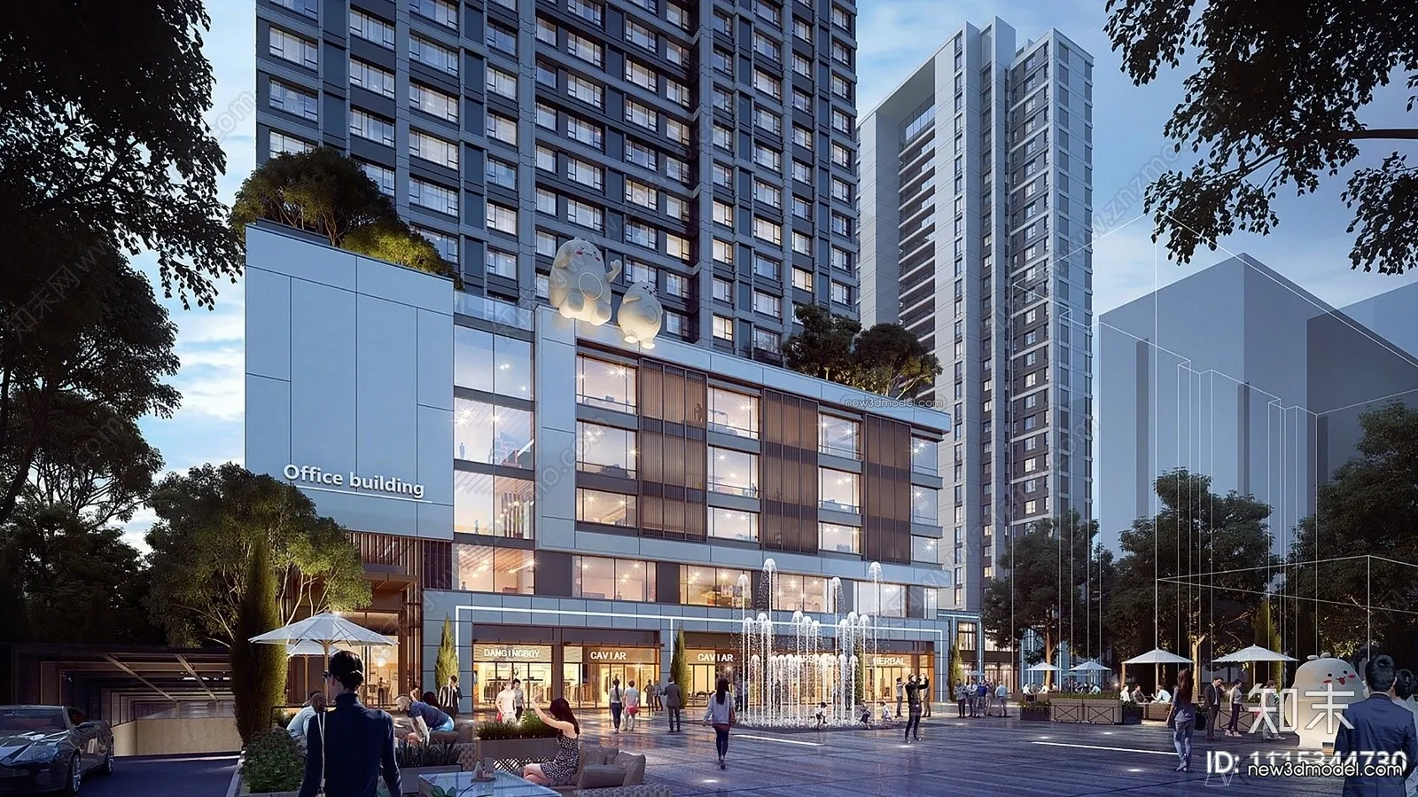 3D Models of Commercial Building – Exterior 3D Scenes – 044 – VRAY