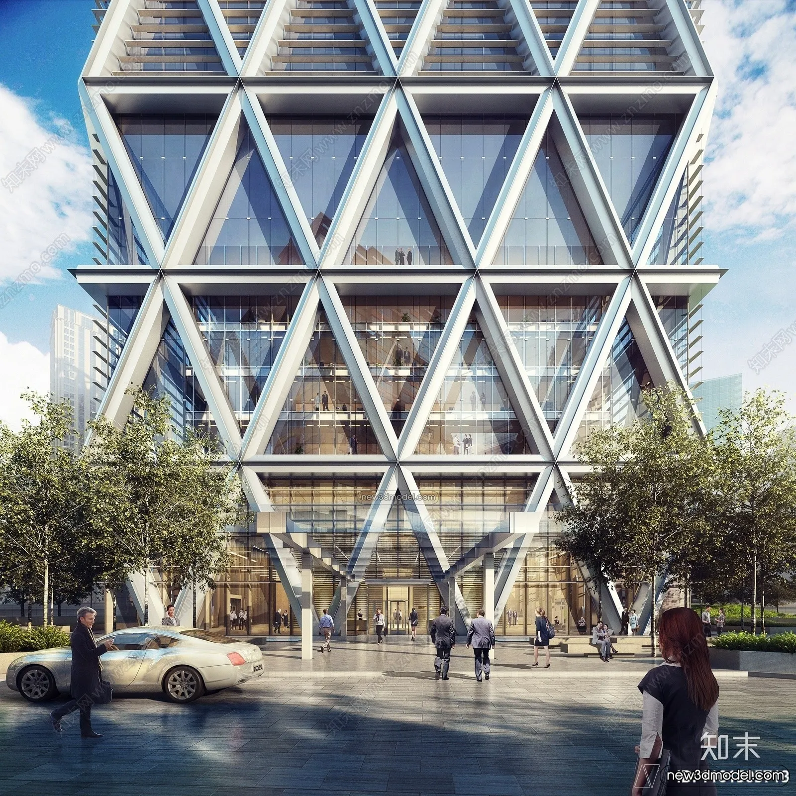 3D Models of Commercial Building – Exterior 3D Scenes – 045 – VRAY