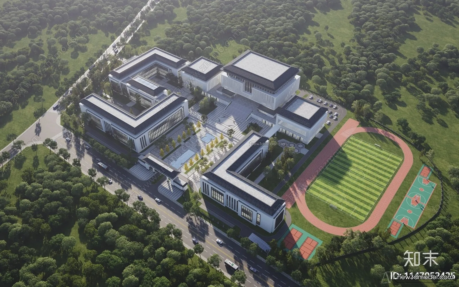 3D Models of Commercial Building – Exterior 3D Scenes – 047 – VRAY