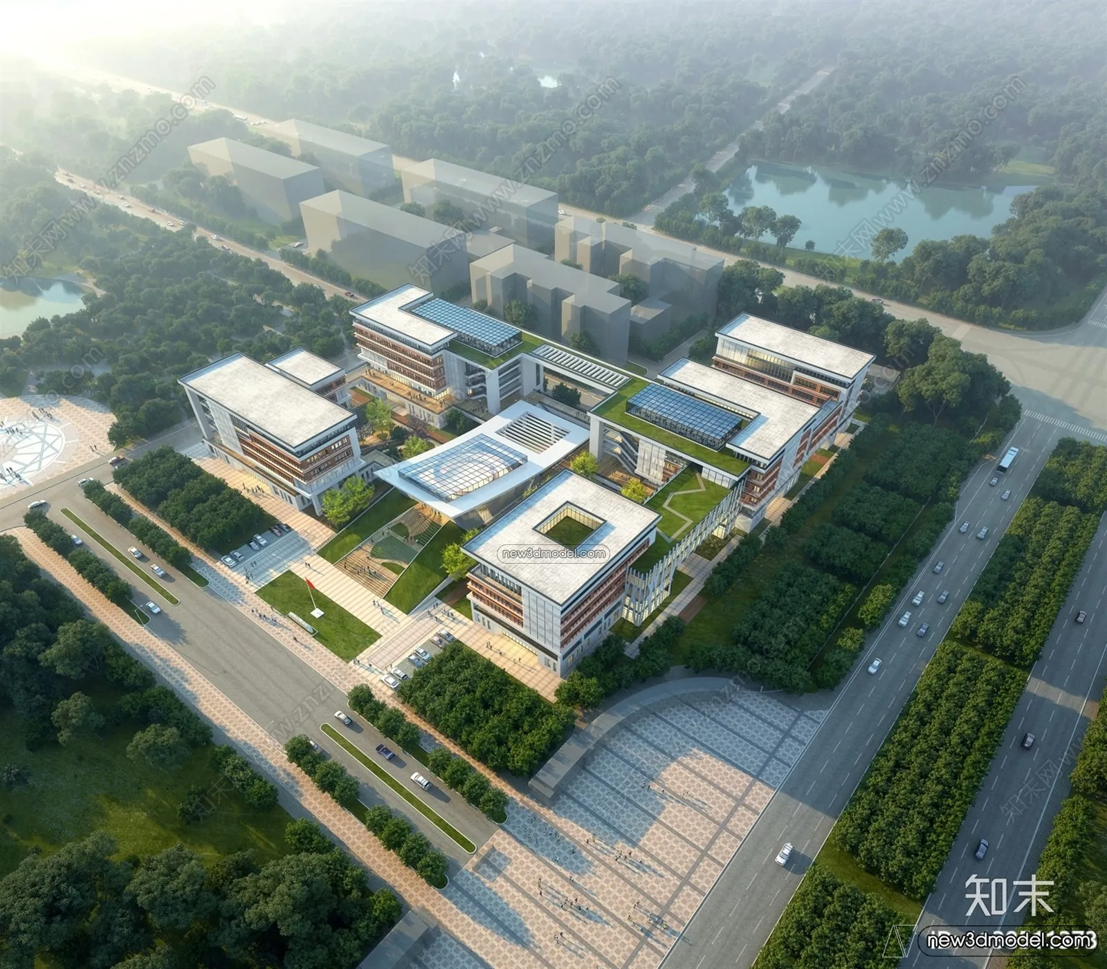 3D Models of Commercial Building – Exterior 3D Scenes – 048 – VRAY