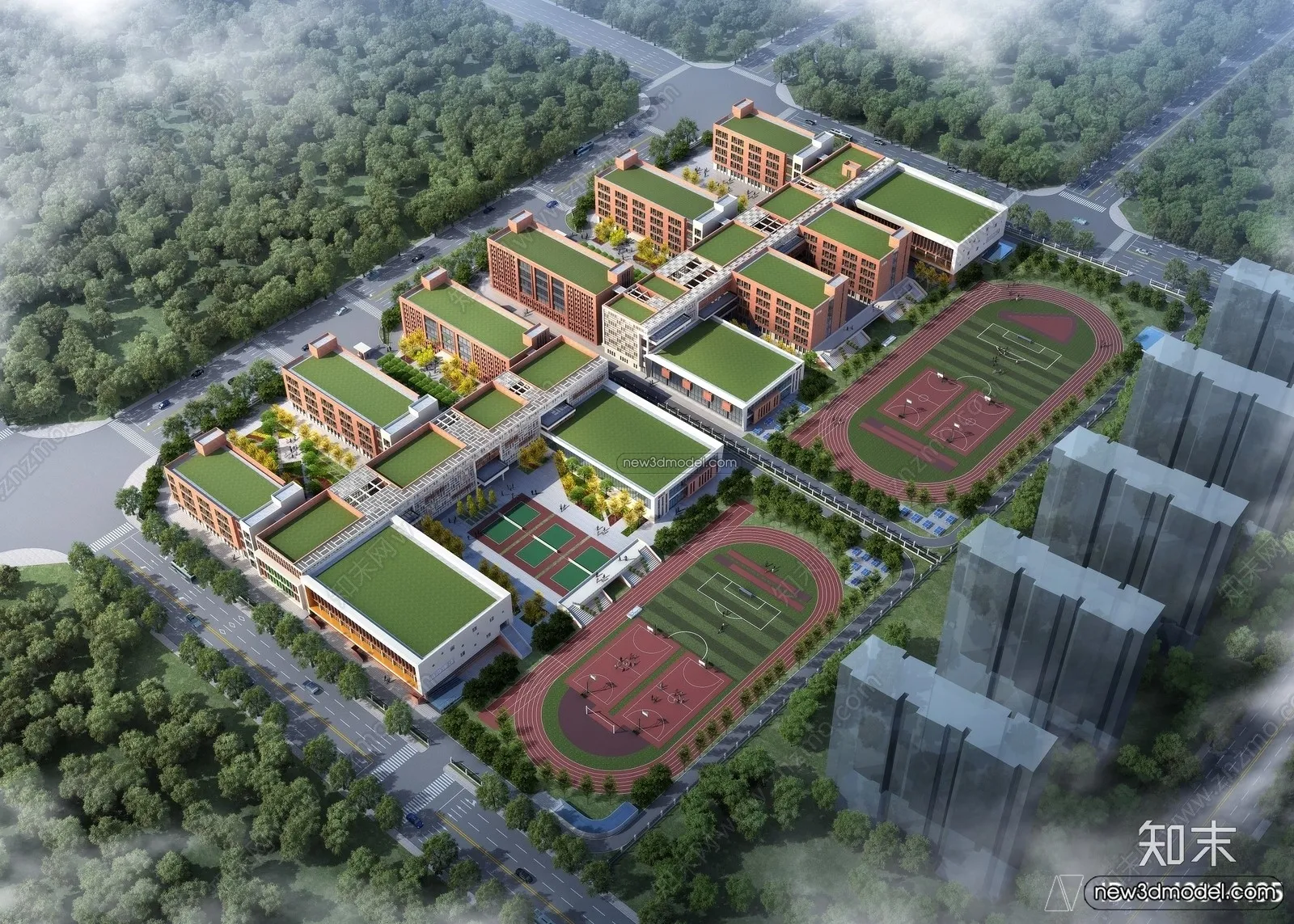 3D Models of Commercial Building – Exterior 3D Scenes – 053 – VRAY