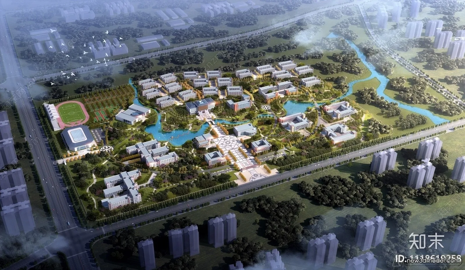 3D Models of Commercial Building – Exterior 3D Scenes – 055 – VRAY