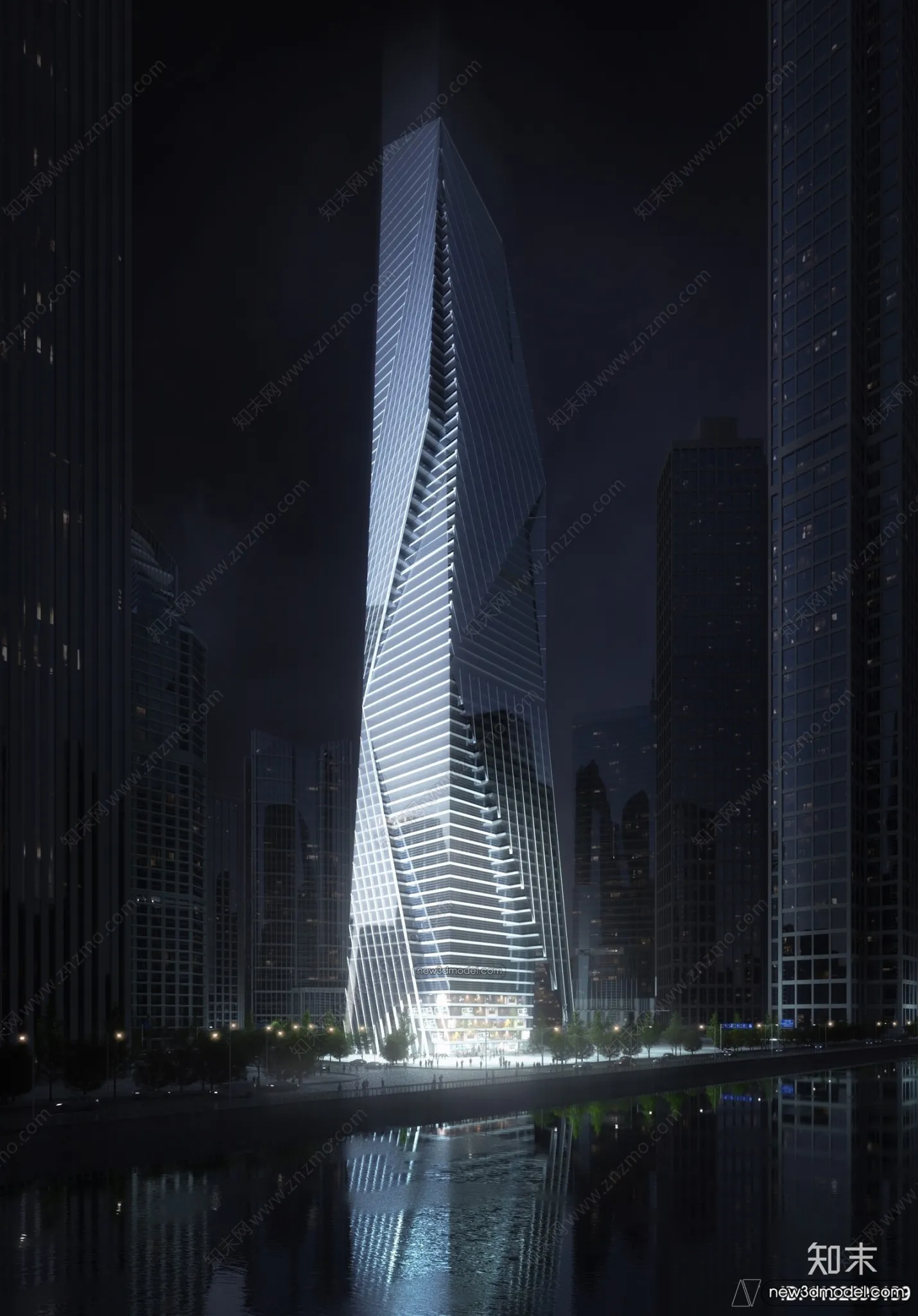 3D Models of Commercial Building – Exterior 3D Scenes – 056 – VRAY