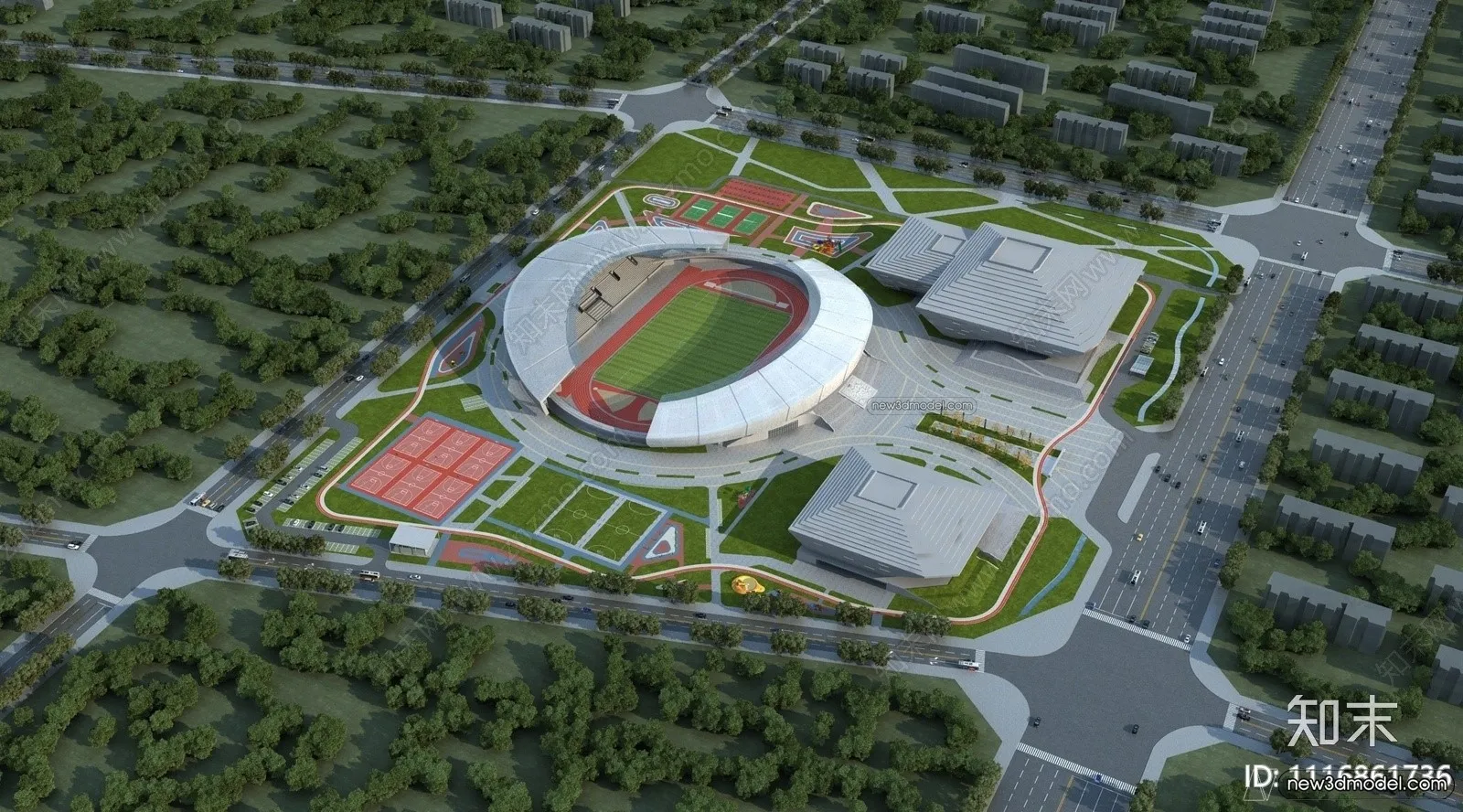 3D Models of Commercial Building – Exterior 3D Scenes – 057 – VRAY