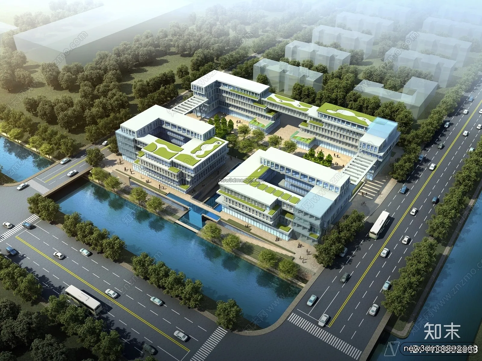 3D Models of Commercial Building – Exterior 3D Scenes – 059 – VRAY