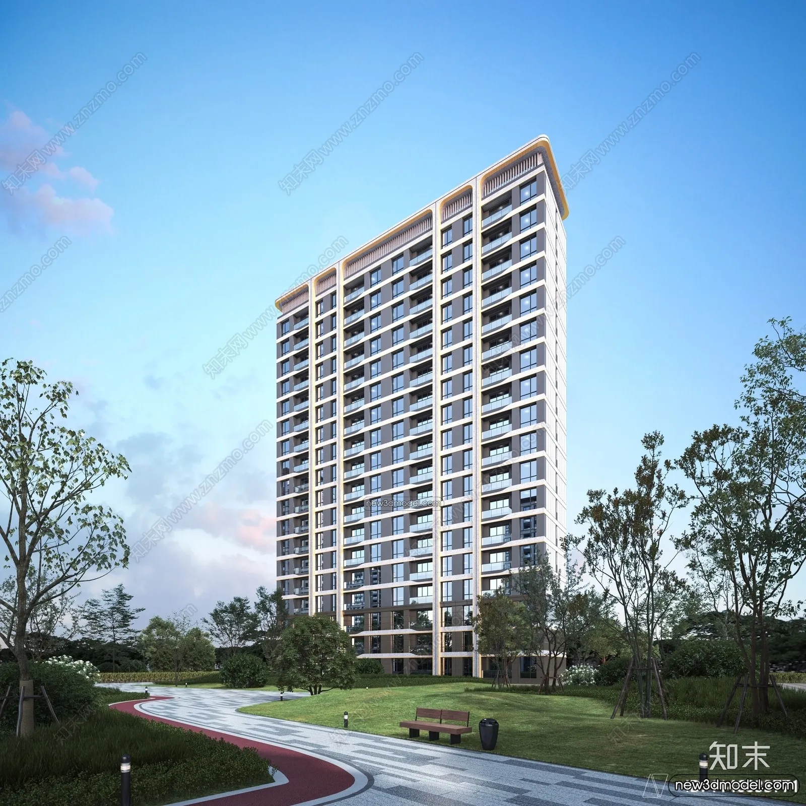 3D Models of Commercial Building – Exterior 3D Scenes – 060 – VRAY