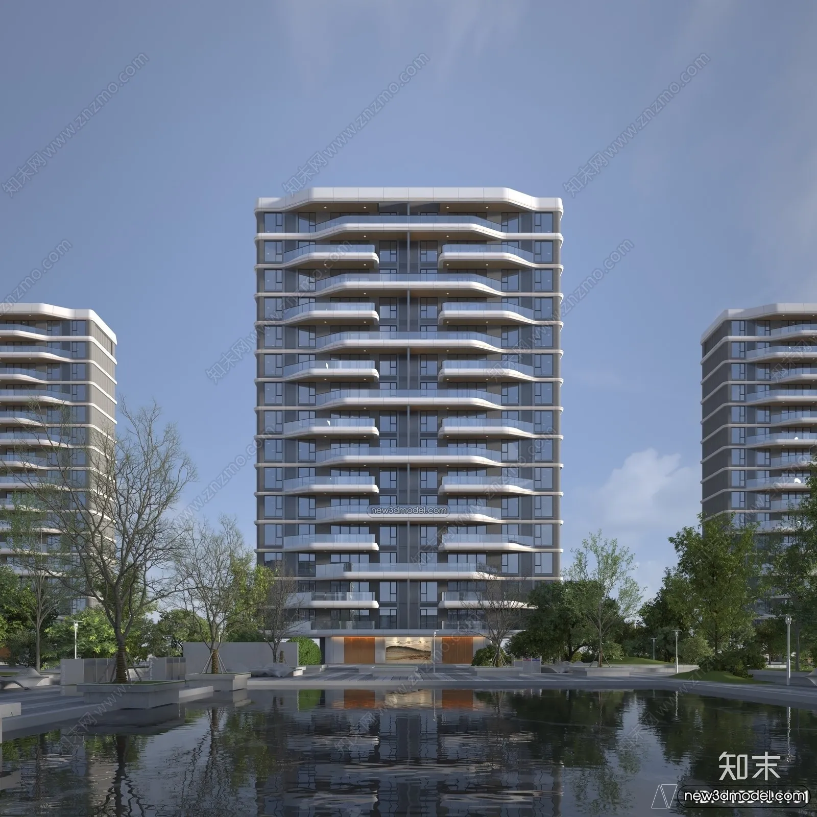 3D Models of Commercial Building – Exterior 3D Scenes – 061 – VRAY