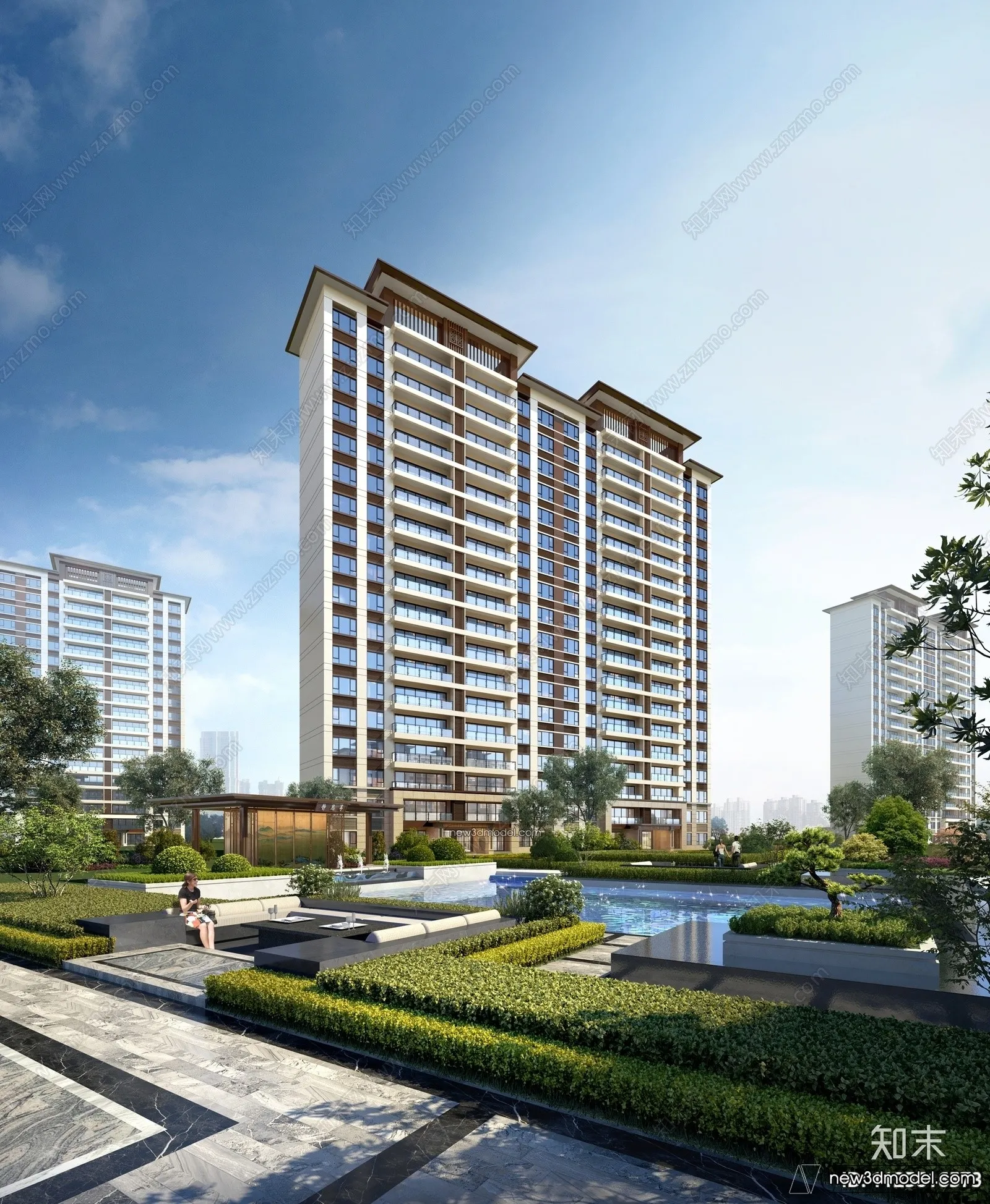 3D Models of Commercial Building – Exterior 3D Scenes – 063 – VRAY