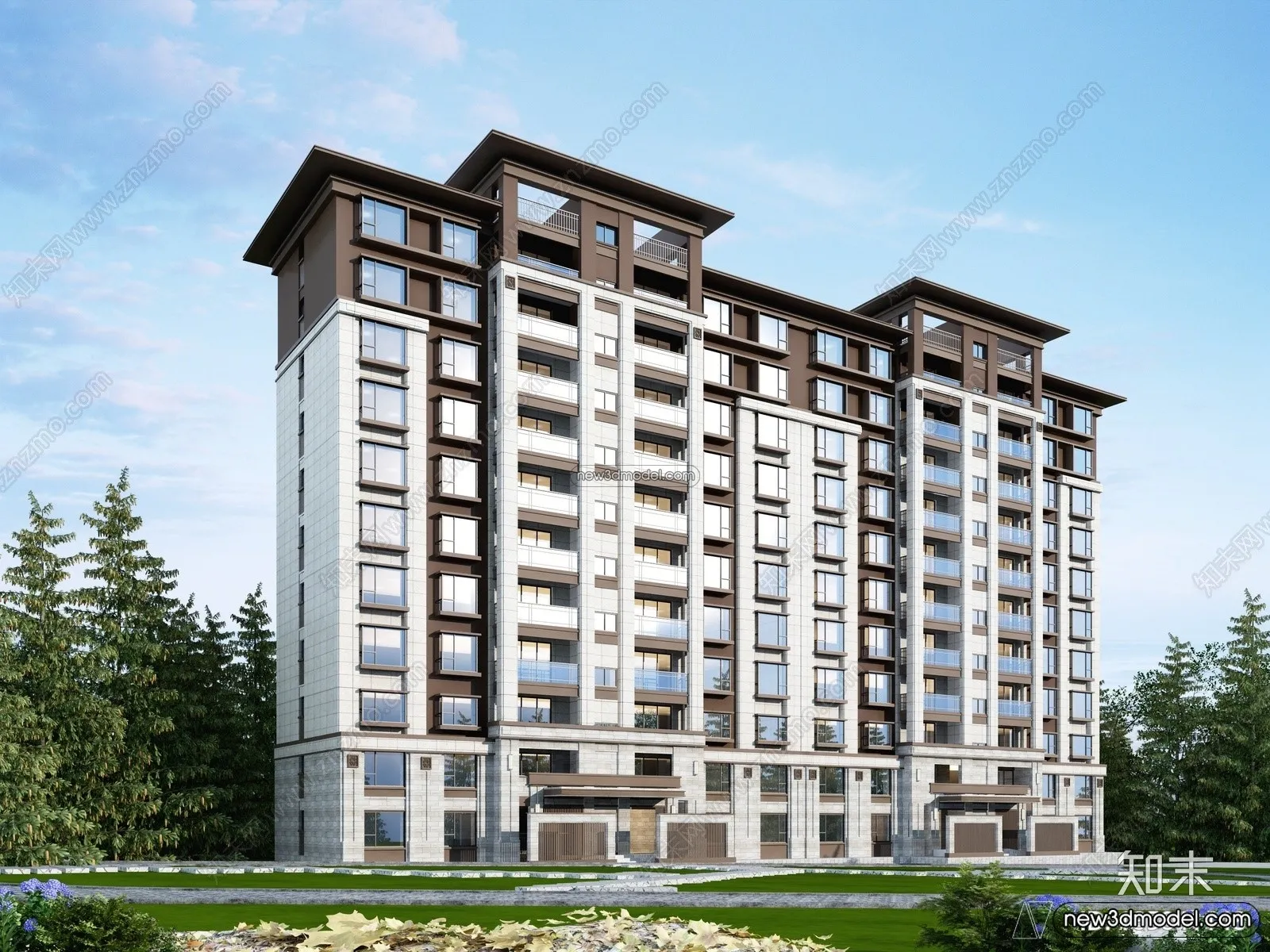 3D Models of Commercial Building – Exterior 3D Scenes – 066 – VRAY