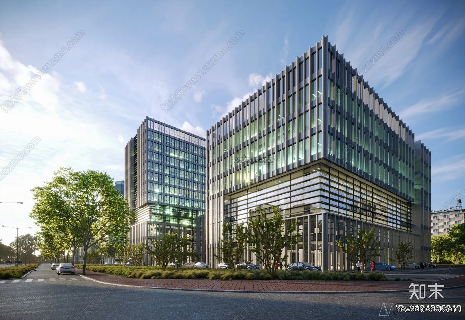 3D Models of Commercial Building – Exterior 3D Scenes – 067 – VRAY