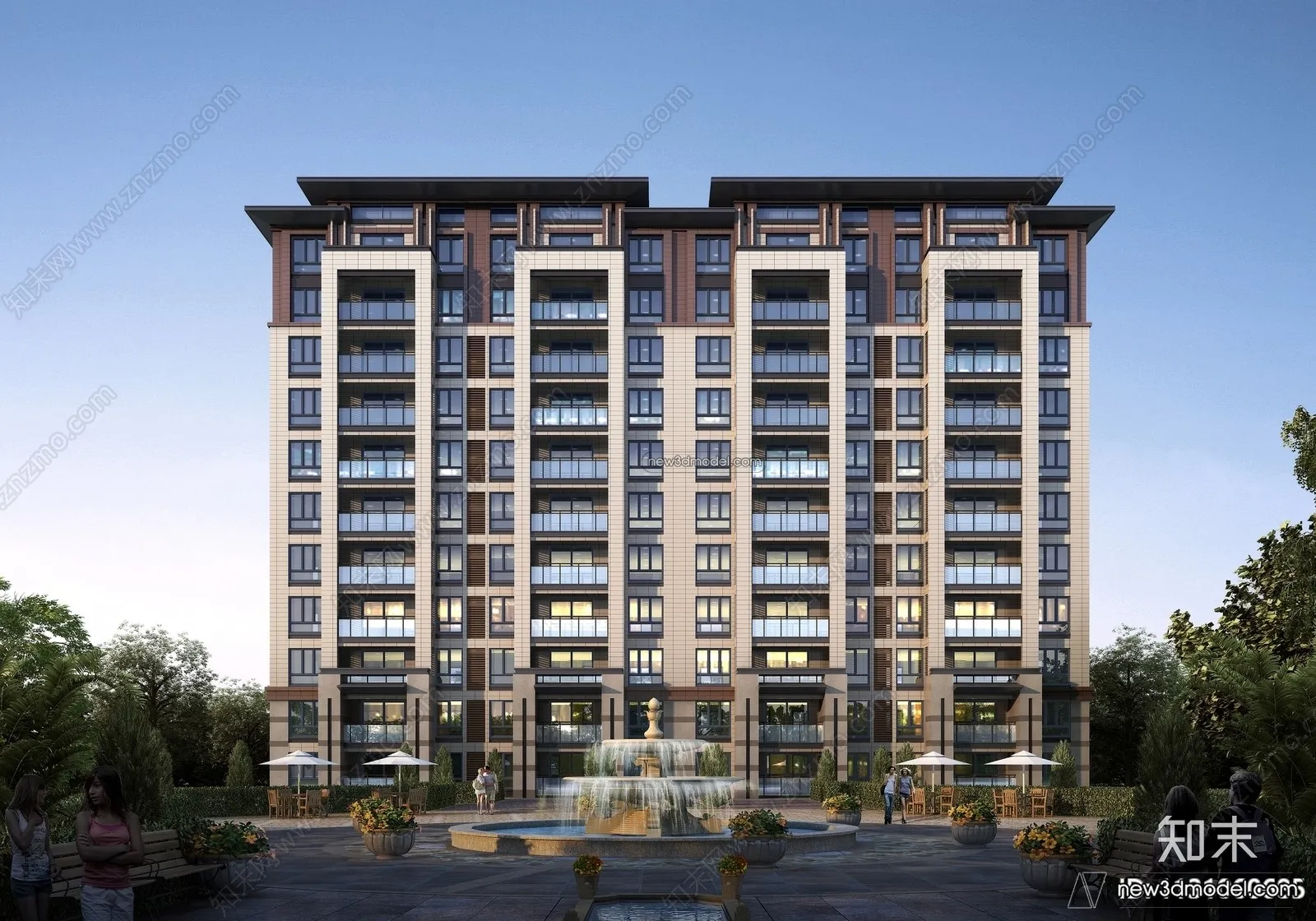 3D Models of Commercial Building – Exterior 3D Scenes – 068 – VRAY