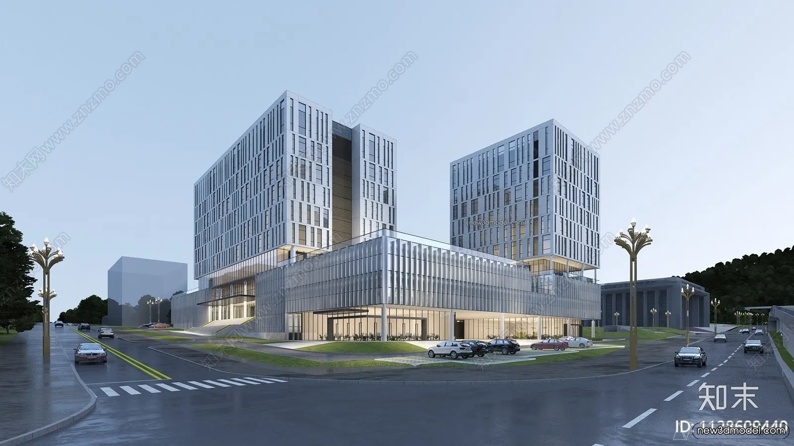 3D Models of Commercial Building – Exterior 3D Scenes – 071 – VRAY