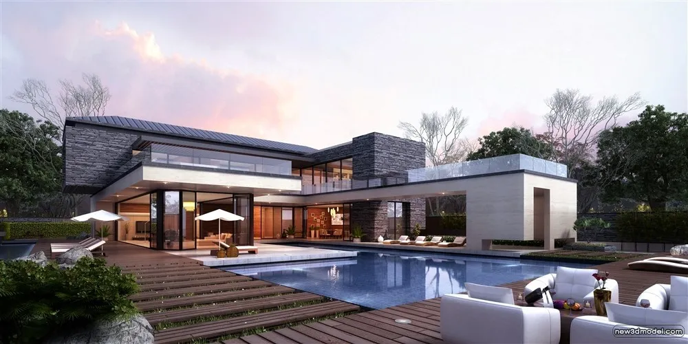 3D Models of Commercial Building – Exterior 3D Scenes – 073 – VRAY