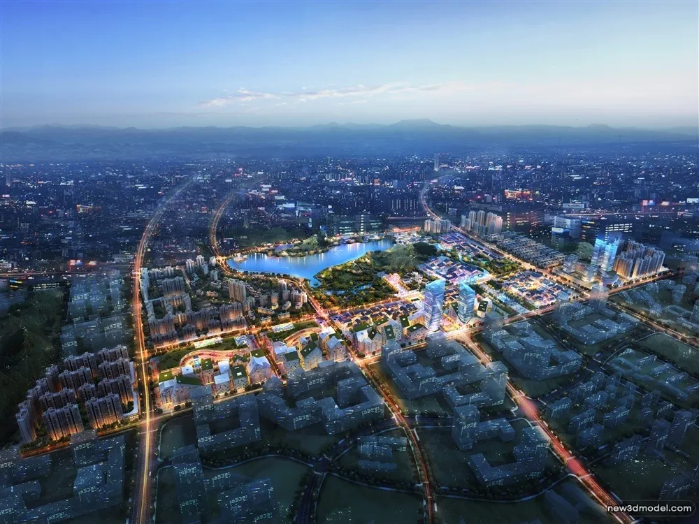 3D Models of Commercial Building – Exterior 3D Scenes – 076 – VRAY