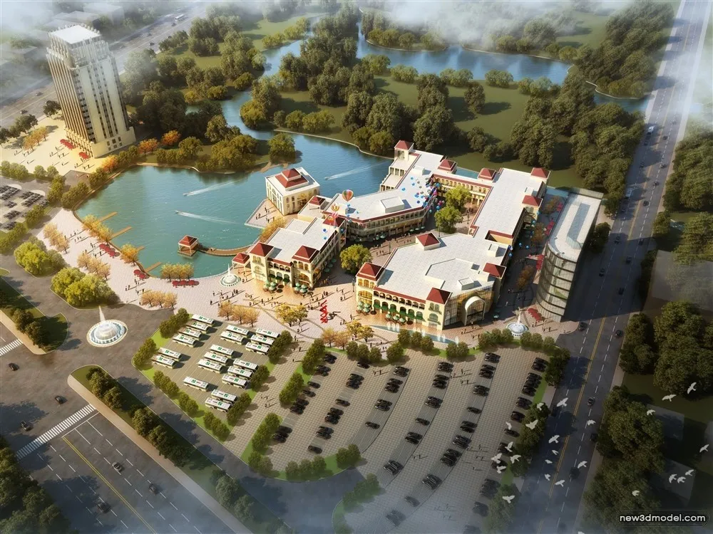 3D Models of Commercial Building – Exterior 3D Scenes – 081 – VRAY