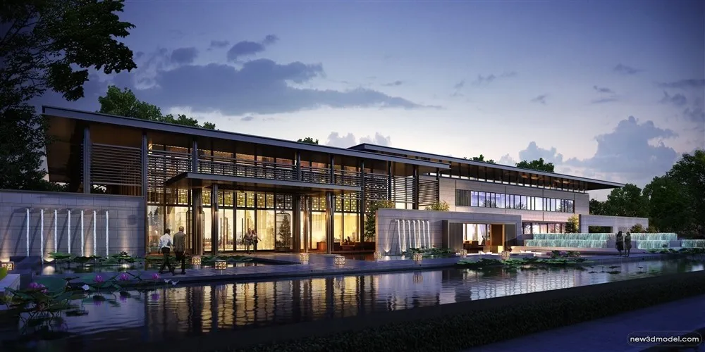 3D Models of Commercial Building – Exterior 3D Scenes – 082 – VRAY