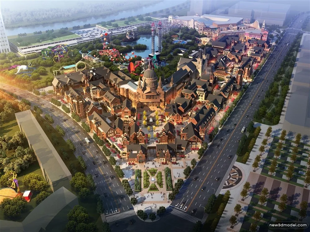 3D Models of Commercial Building – Exterior 3D Scenes – 087 – VRAY