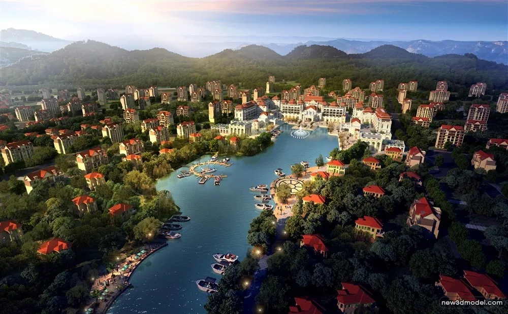 3D Models of Commercial Building – Exterior 3D Scenes – 088 – VRAY