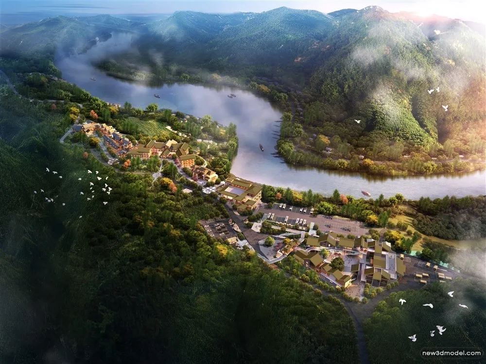 3D Models of Commercial Building – Exterior 3D Scenes – 090 – VRAY