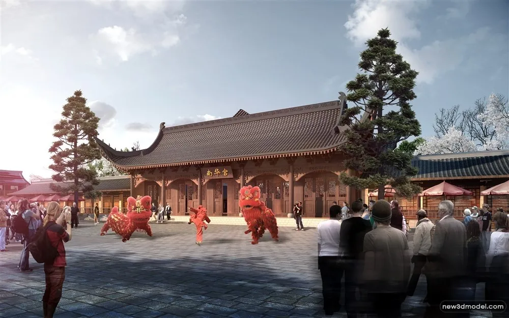 3D Models of Commercial Building – Exterior 3D Scenes – 092 – VRAY