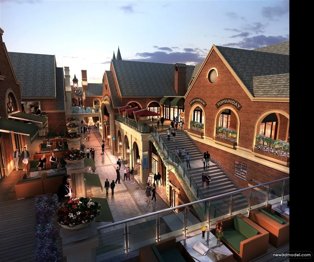 3D Models of Commercial Building – Exterior 3D Scenes – 093 – VRAY