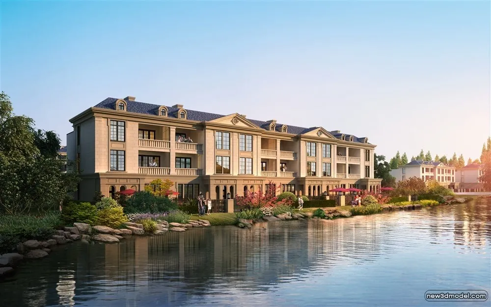 3D Models of Commercial Building – Exterior 3D Scenes – 096 – VRAY