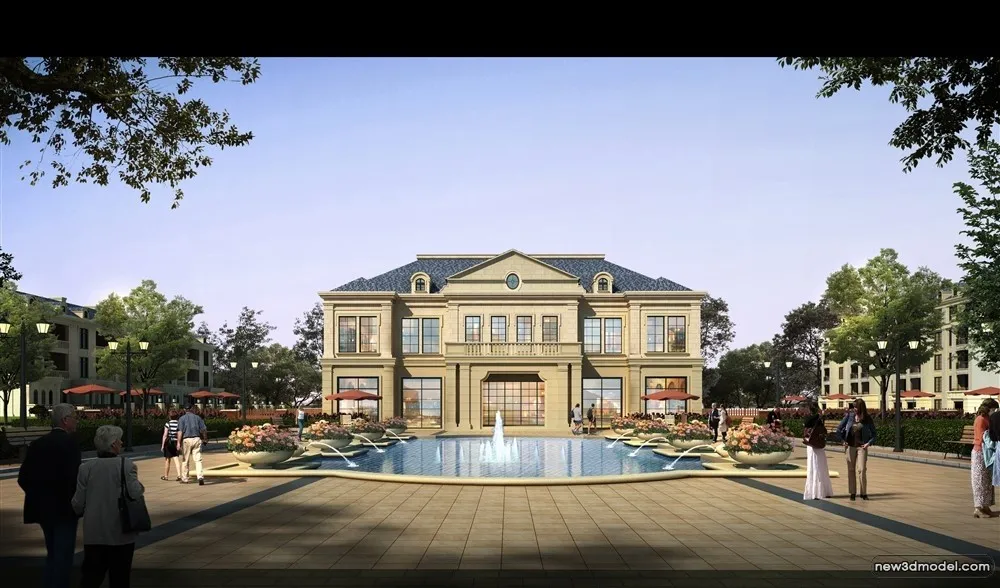 3D Models of Commercial Building – Exterior 3D Scenes – 097 – VRAY