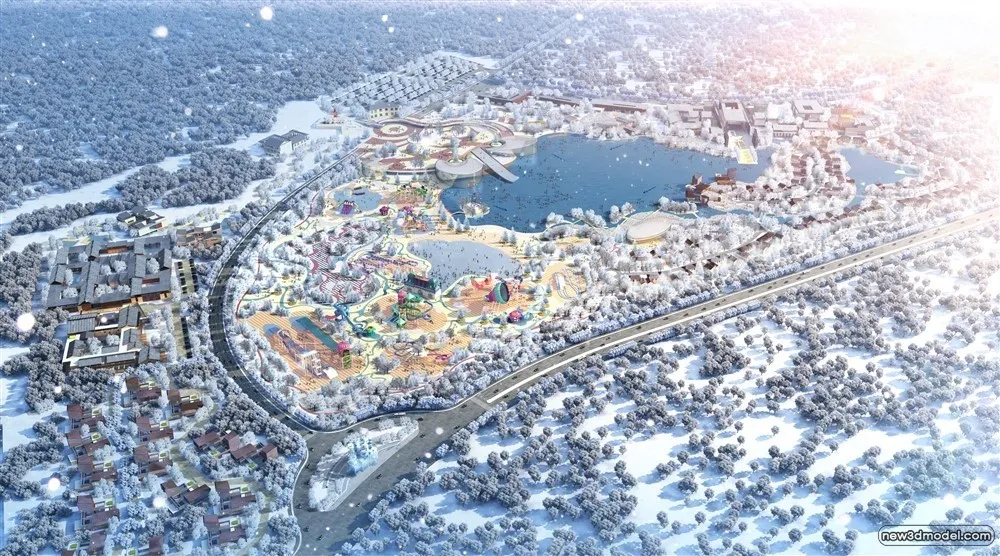 3D Models of Commercial Building – Exterior 3D Scenes – 098 – VRAY