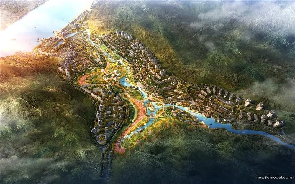 3D Models of Commercial Building – Exterior 3D Scenes – 100 – VRAY