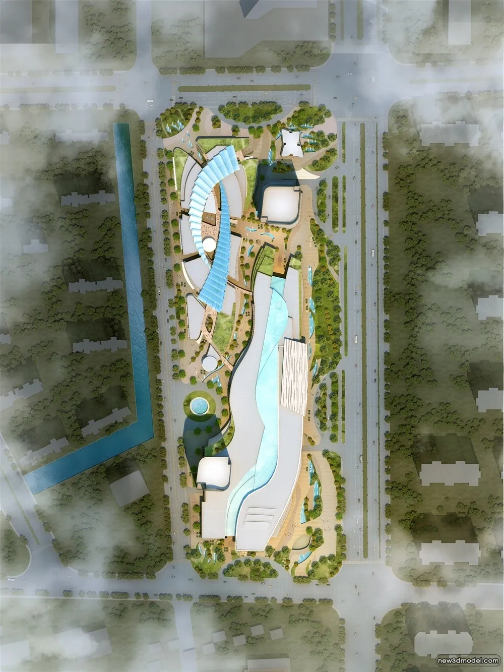 3D Models of Commercial Building – Exterior 3D Scenes – 1001 – VRAY