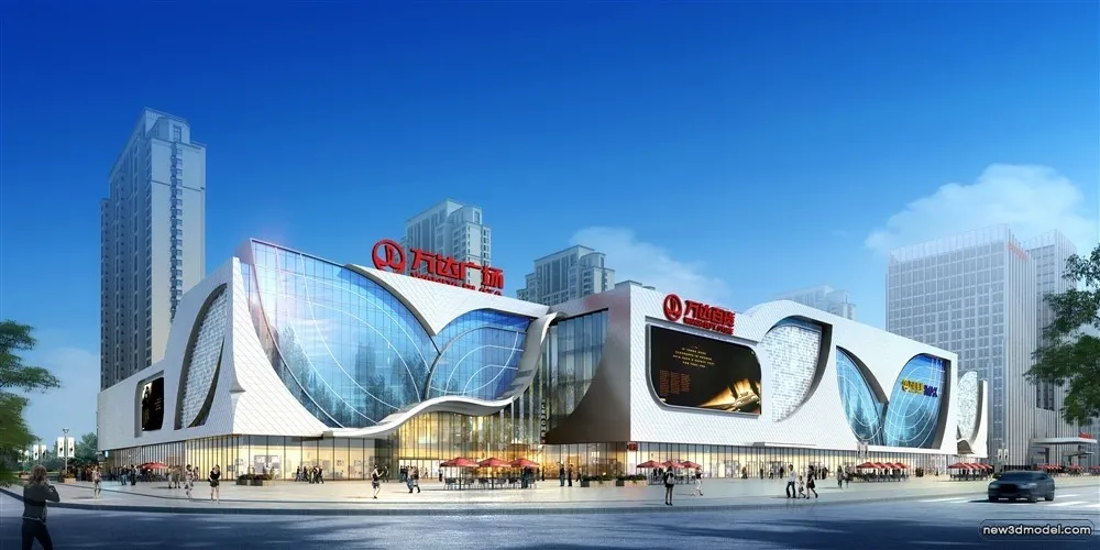 3D Models of Commercial Building – Exterior 3D Scenes – 1002 – VRAY