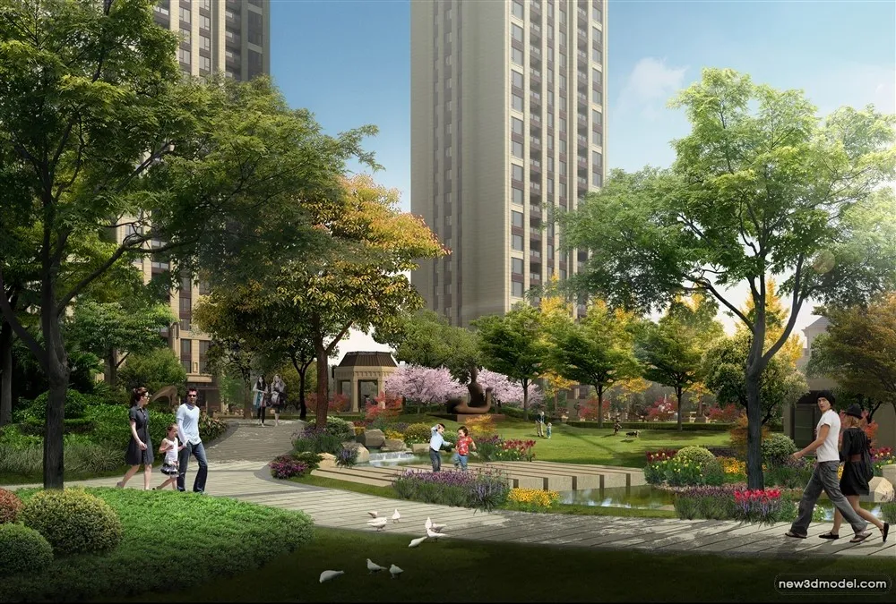 3D Models of Commercial Building – Exterior 3D Scenes – 1006 – VRAY