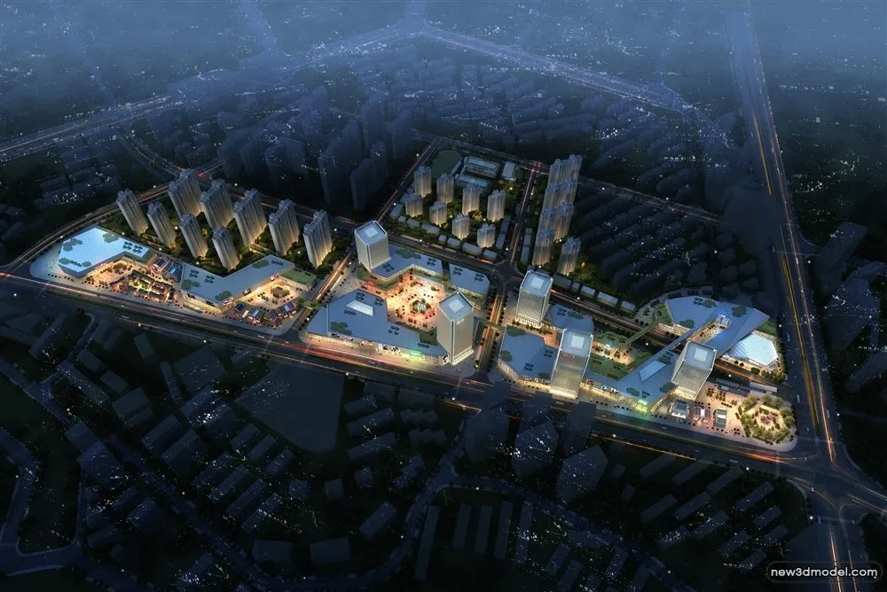 3D Models of Commercial Building – Exterior 3D Scenes – 1010 – VRAY