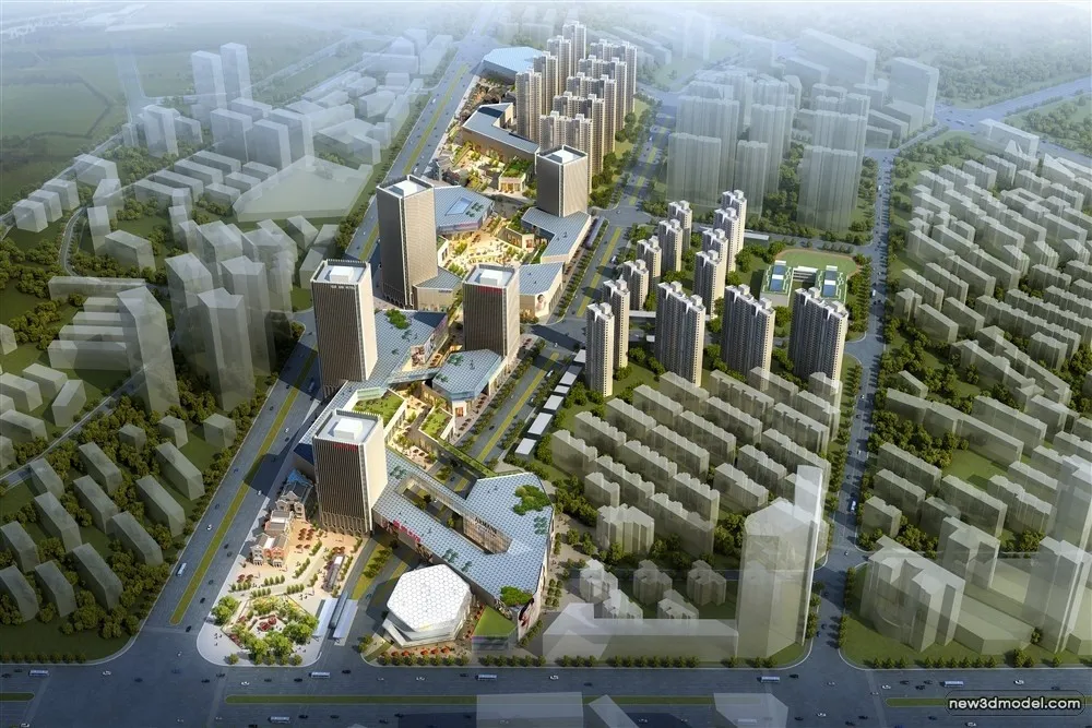 3D Models of Commercial Building – Exterior 3D Scenes – 1011 – VRAY