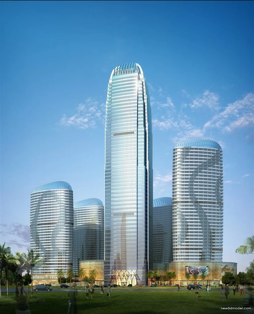 3D Models of Commercial Building – Exterior 3D Scenes – 1012 – VRAY